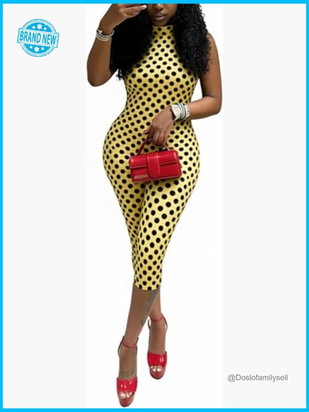 Polka Dot Halter Backless Jumpsuit Bodycon Romper Club Party Outfits